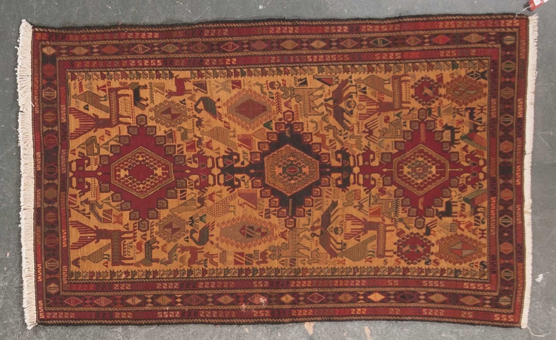 Appraisal: Afghan Soumak rug approx x Afghanistan circa Condition Silk threads