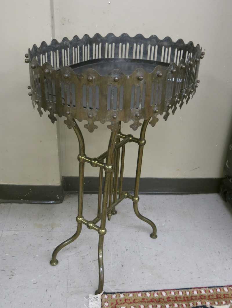 Appraisal: BRASS VOTIVE STAND Gothic Revival style American c having an