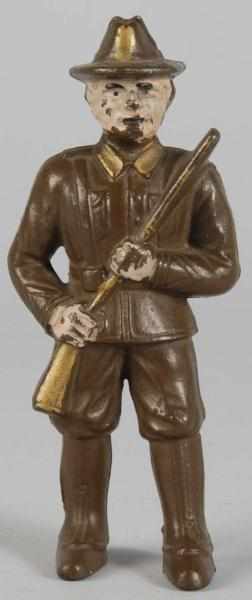 Appraisal: Cast Iron Hubley Minuteman Soldier Still Bank Description Circa to