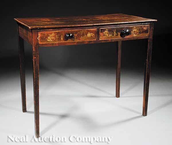 Appraisal: An Antique George III-Style Japanned Table th c height in