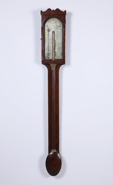 Appraisal: INLAID BAROMETER Scotland late th-early th century mahogany veneer Stick