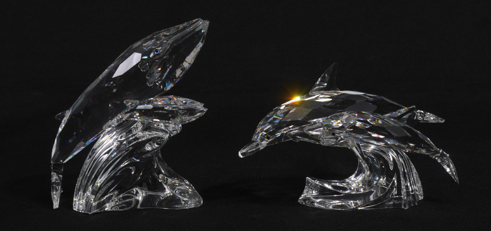 Appraisal: SWAROVSKI CRYSTAL MOTHER AND CHILD SERIES Michael Stamey designed DOLPHINS