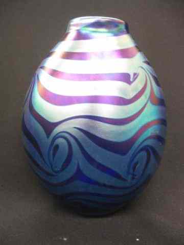 Appraisal: Eickholt Art Glass Vase wavy iridescent design '' signed excellent