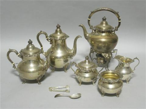 Appraisal: GORHAM SILVER SIX-PIECE TEA AND COFFEE SET Of simple pear