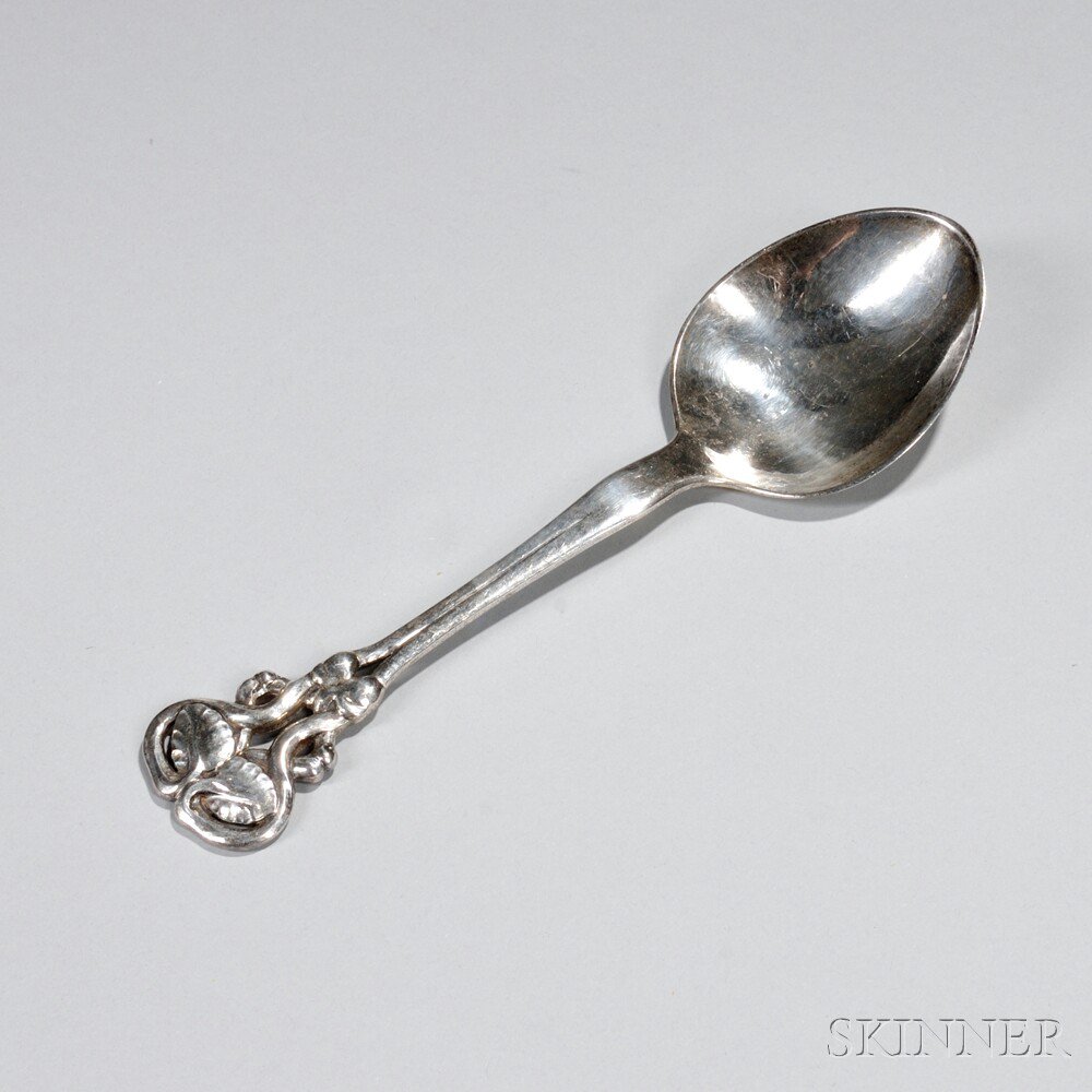 Appraisal: Georg Jensen Sterling Silver Serving Spoon Copenhagen Denmark - pattern