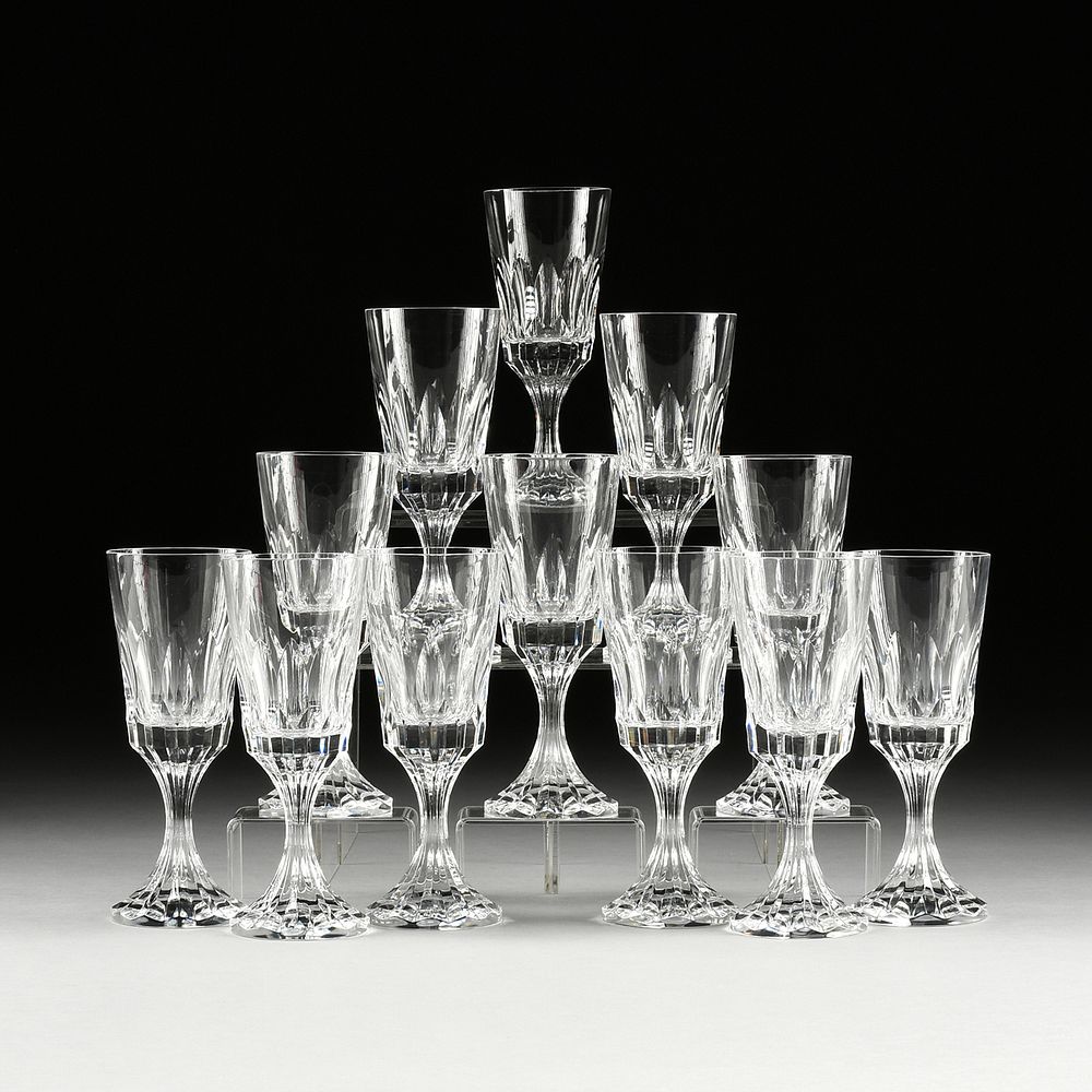 Appraisal: A SET OF TWELVE BACCARAT D'ASSAS CRYSTAL WATER GOBLETS FRENCH