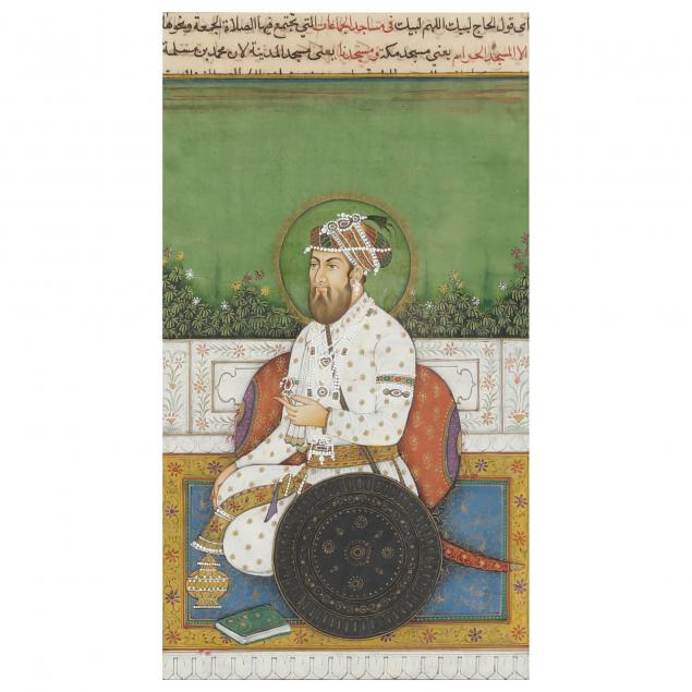 Appraisal: AN INDIAN MINIATURE PORTRAIT PAINTING OF A MUGHAL RULER Late