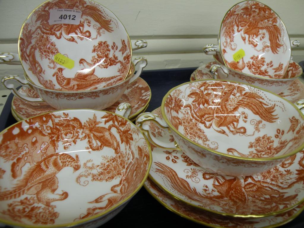 Appraisal: A set of six Royal Crown Derby Red Aves pattern