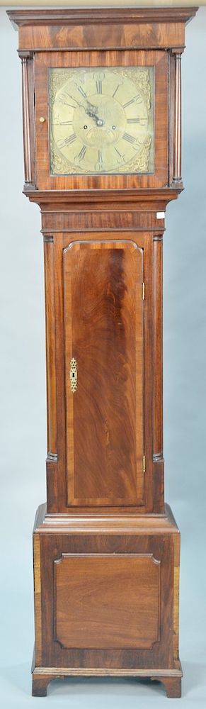 Appraisal: Mahogany tall clock having brass works and brass dial with