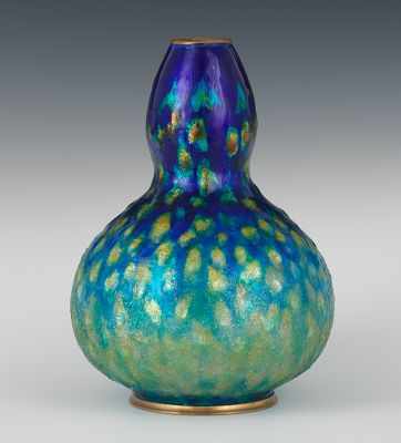 Appraisal: A Limoges Enamel on Copper Vase by Alexandre Marty Double