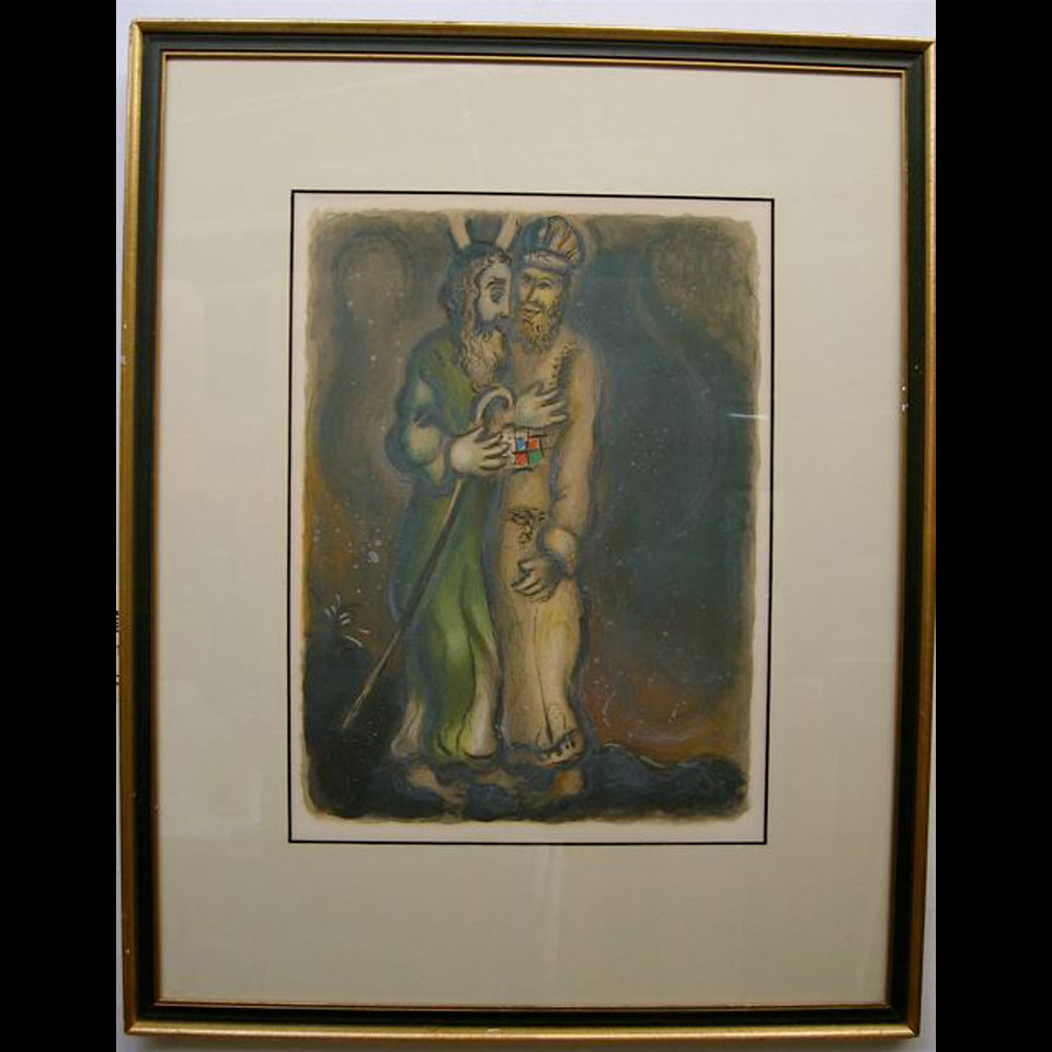 Appraisal: MOSES MARC CHAGALL - RUSSIAN FRENCH PAIR OF COLOUR LITHOGRAPHS