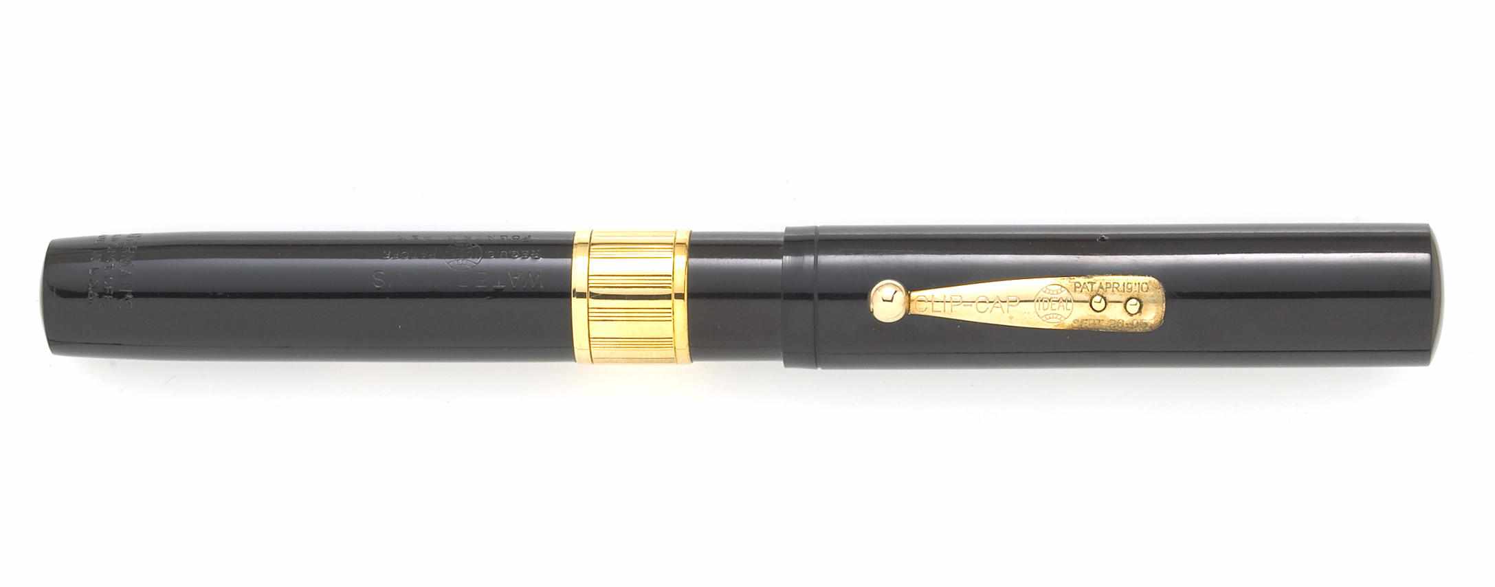 Appraisal: WATERMANS Black Hard Rubber Fountain Pen Ca s black hard