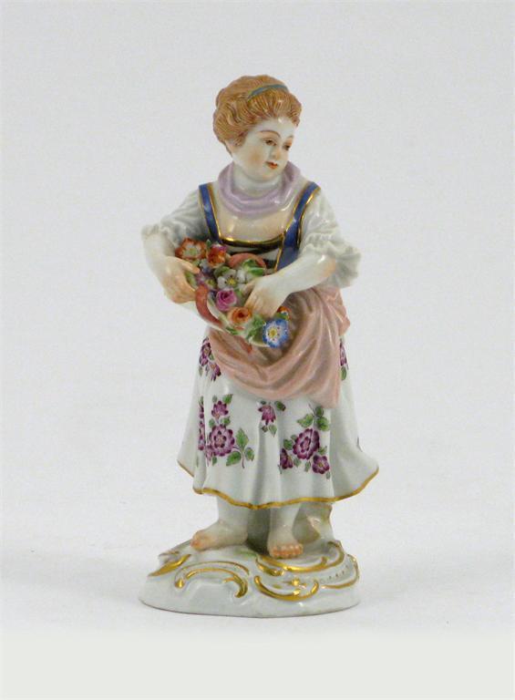 Appraisal: A Meissen figure of a flowergirl