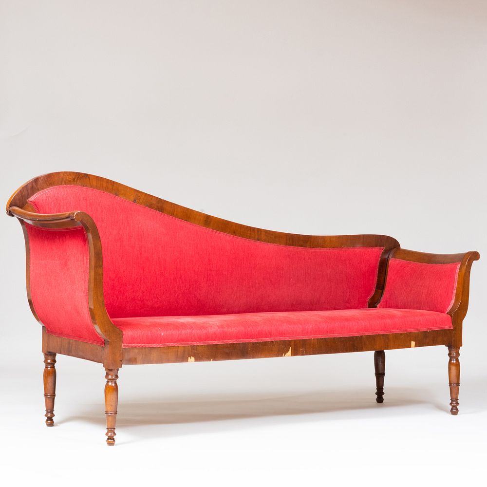 Appraisal: Italian Late Neoclassical Mahogany Chaise Lounge x ft in x