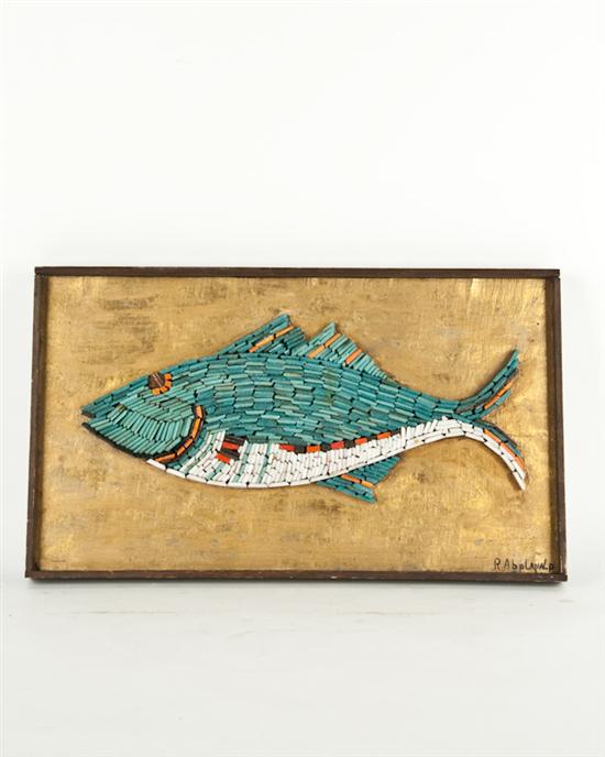 Appraisal: Glass Mosaic Fish Signed H W