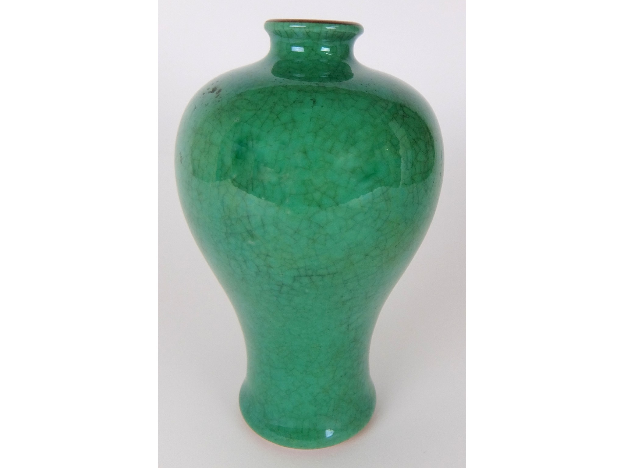 Appraisal: A Chinese celadon crackleware baluster vase cm high