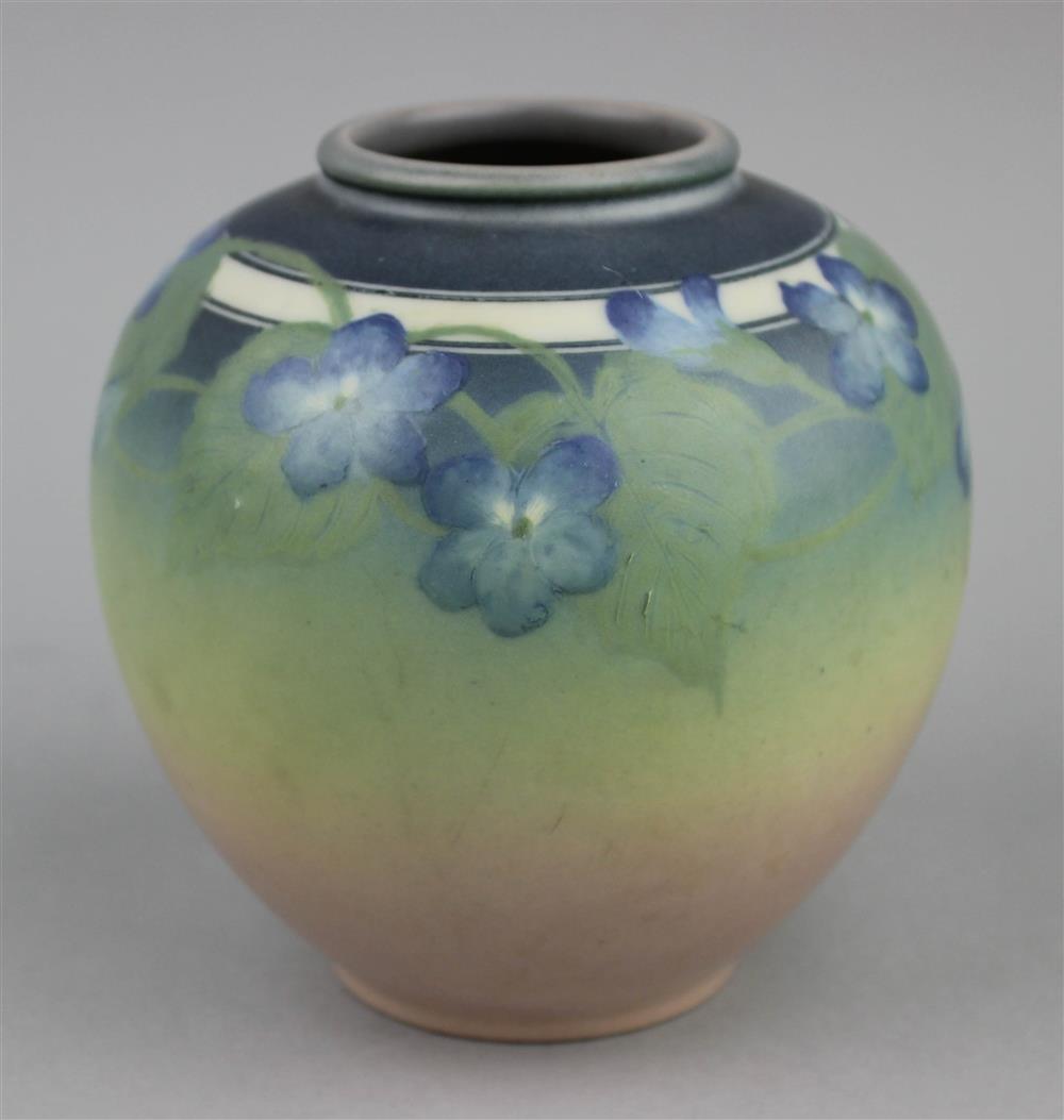 Appraisal: ROOKWOOD FLORAL DECORATED VASE impressed date code for F and