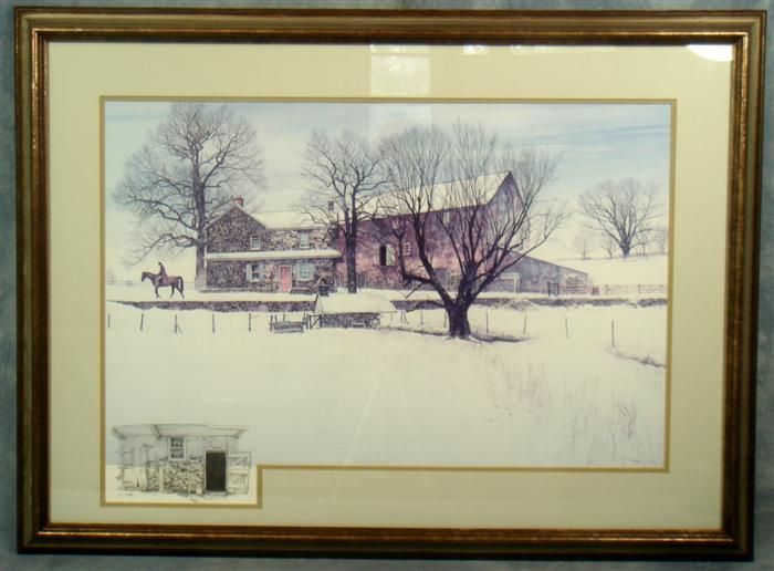 Appraisal: Peter Sculthorpe b PAFA LE print Rider House Barn with