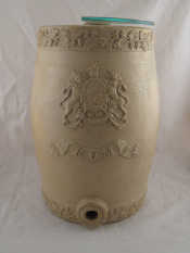 Appraisal: A gallon stoneware Rum barrel with royal coat of arms