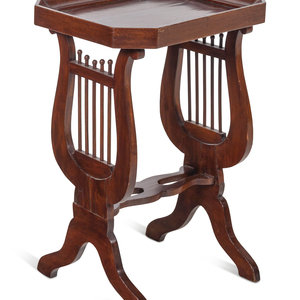 Appraisal: A Continental Mahogany Side Table with Lyriform Supports th Century