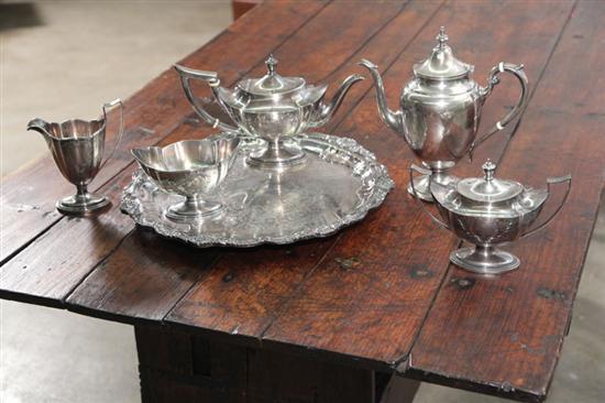 Appraisal: SIX PIECE SILVER TEA SET Assembled set includes a Sterling