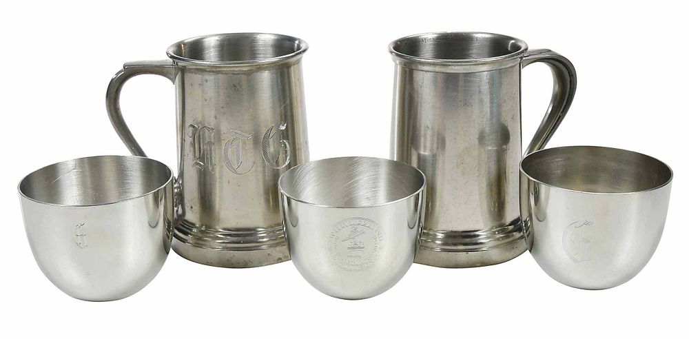 Appraisal: Pieces of Stieff Pewter Drinkware American th century cups nine