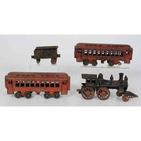 Appraisal: Cast Iron Circus Train A cast iron four car train