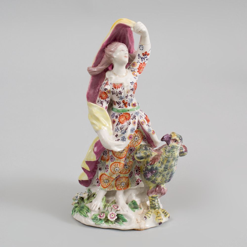 Appraisal: Bow Porcelain Figure of a Juno Emblematic of Air Unmarked