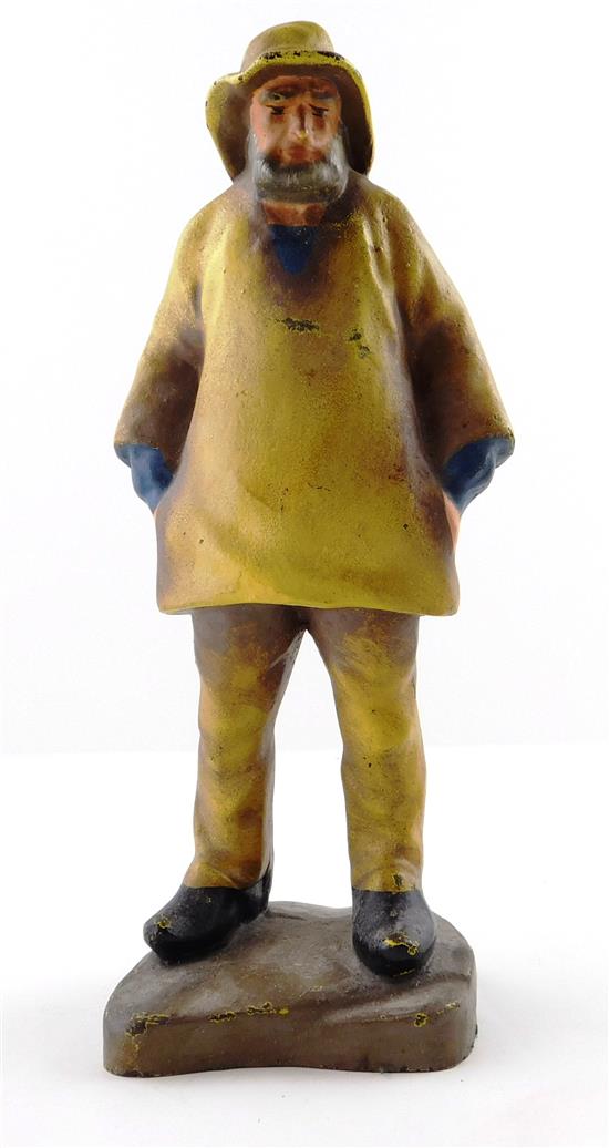 Appraisal: Doorstop Old Salt cast iron bearded man in yellow weather