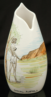 Appraisal: DIANA WARE New South Wales circa Shaped ceramic vase decorated