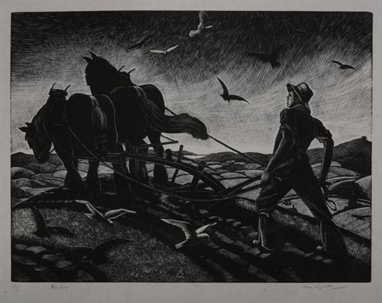 Appraisal: CLARE LEIGHTON American - PLOUGHING signed titled and numbered VII