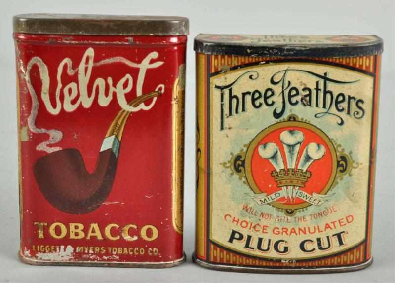 Appraisal: Lot of Pocket Tobacco Tins Description Includes Velvet with more