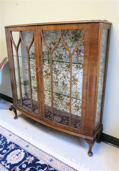 Appraisal: QUEEN ANNE STYLE BOW-FRONT CHINA DISPLAY CABINET English early th