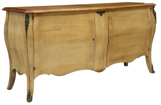 Appraisal: French painted sideboard th c rectangular fruitwood plank top above