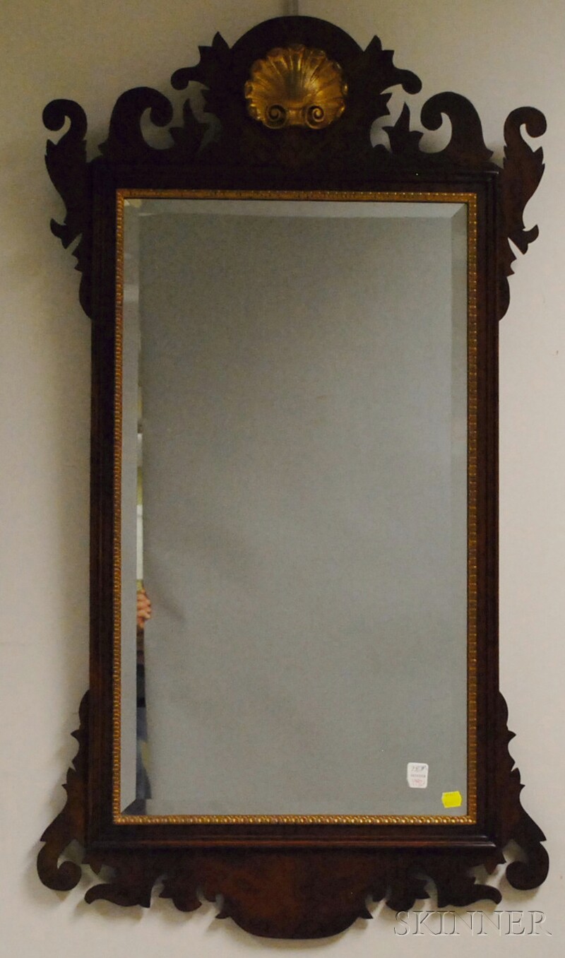 Appraisal: Henkel-Harris Virginia Galleries Chippendale-style Partial-gilt Mahogany Mirror with beveled glass