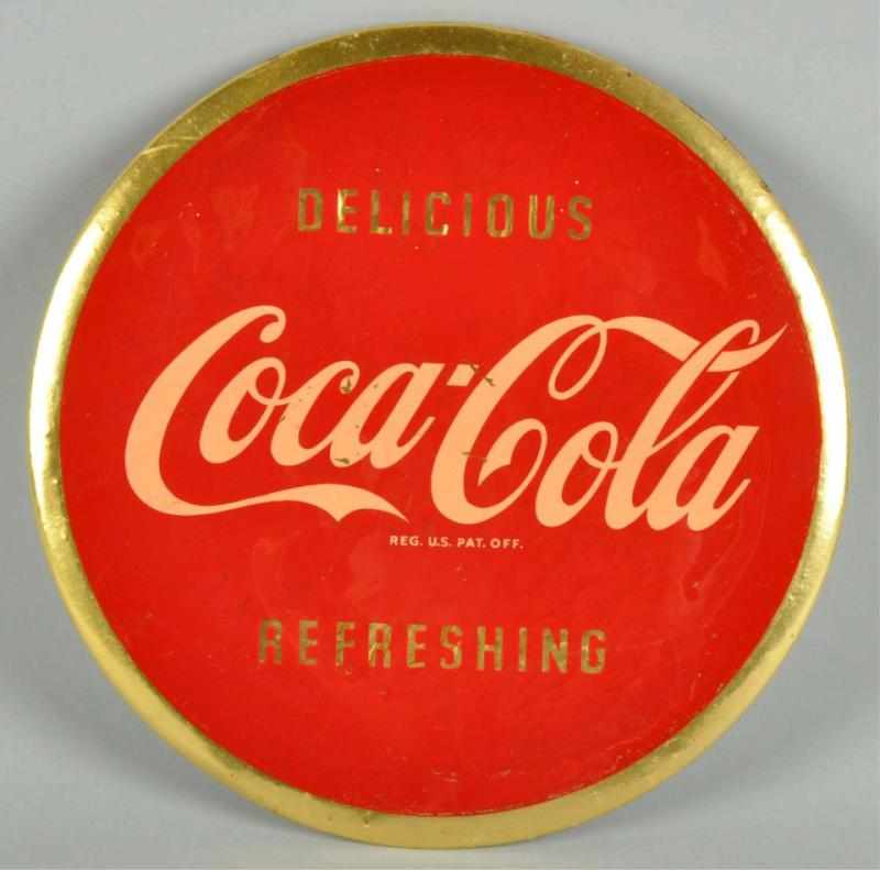 Appraisal: Celluloid Coca-Cola Disc Description Circa s Some bumpiness surface scratches