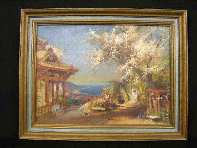 Appraisal: Franz Quaglio Oil Oriental landscape on board well listed artist