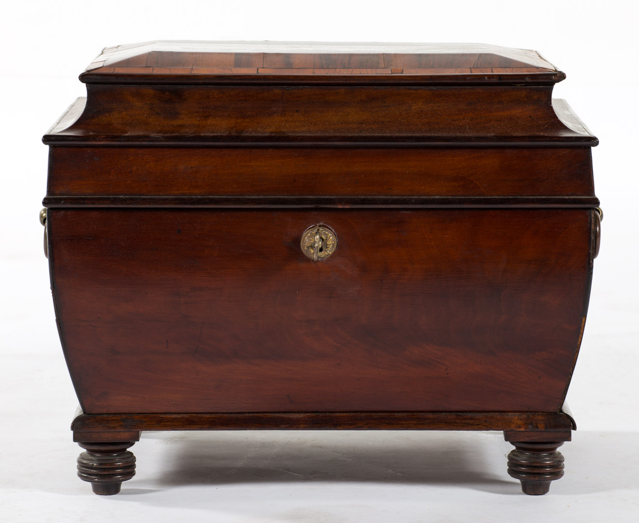 Appraisal: George III mahogany cellarette circa sarcophagus form with pieces of