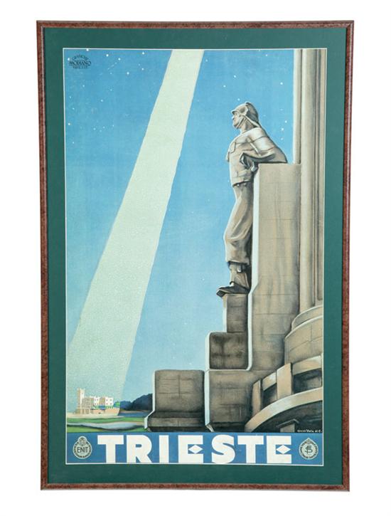 Appraisal: ITALIAN TRAVEL POSTER Lithograph nd quarter- th century ''Trieste'' by