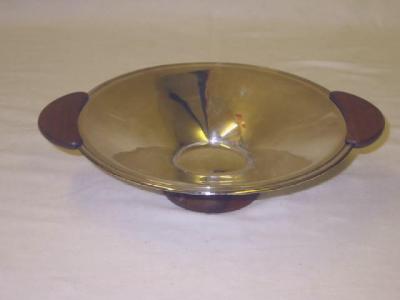 Appraisal: A FRUIT DISH of circular form with stained wood rounded