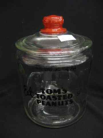 Appraisal: Old Store Glass Display Sales Jar ''Tom's Toasted Peanuts ''