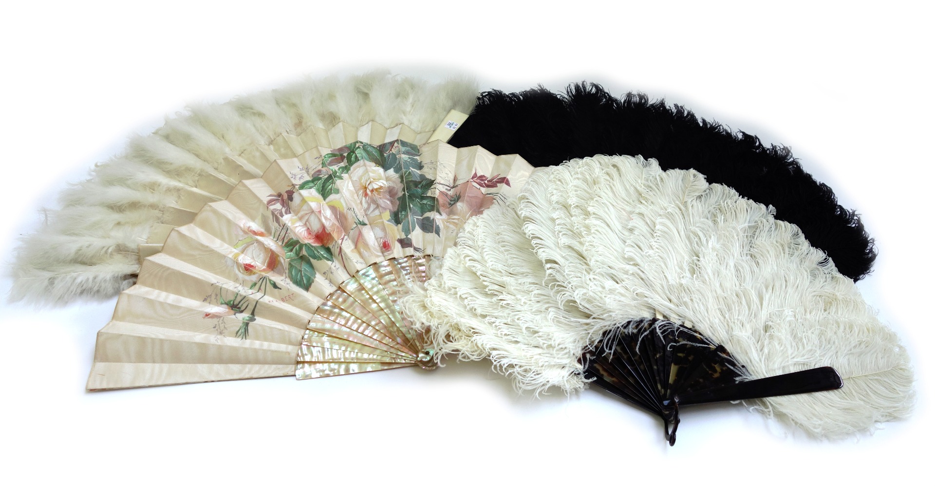 Appraisal: A th century painted silk fan by 'FX Albert' detailed