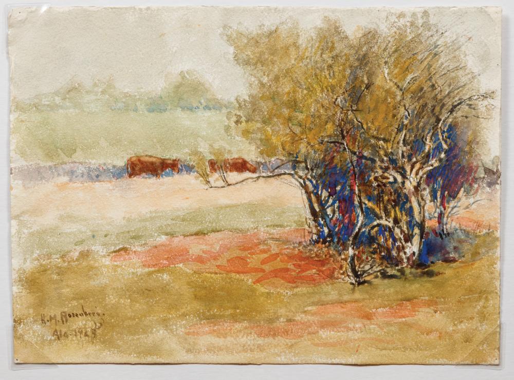 Appraisal: Henry Mortikar Rosenberg American - Landscape with Cattle watercolor on