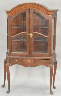 Appraisal: Mahogany curio cabinet in two parts ht in wd in