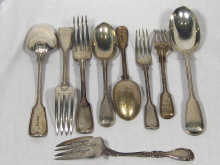 Appraisal: A part canteen of Victorian fiddle and thread pattern flatware