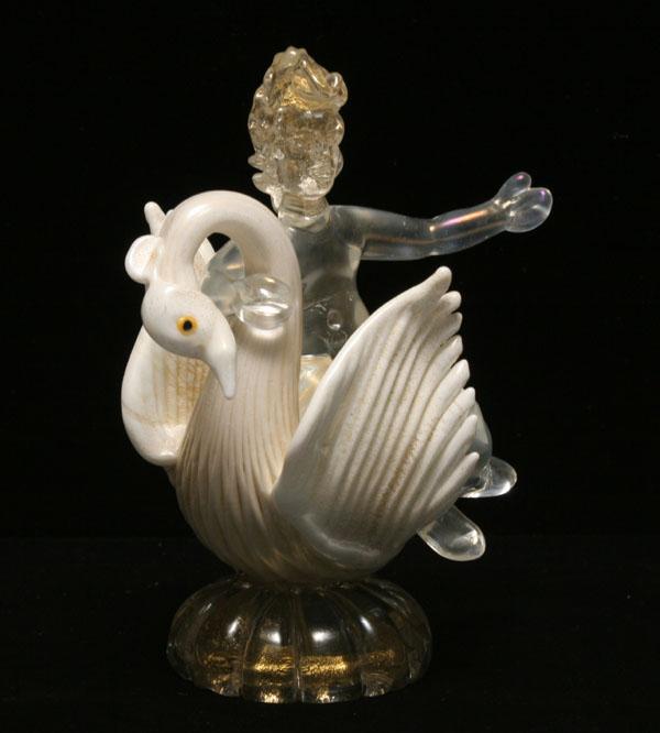 Appraisal: Barbini Cenedese cherub riding a goose H Very good condition