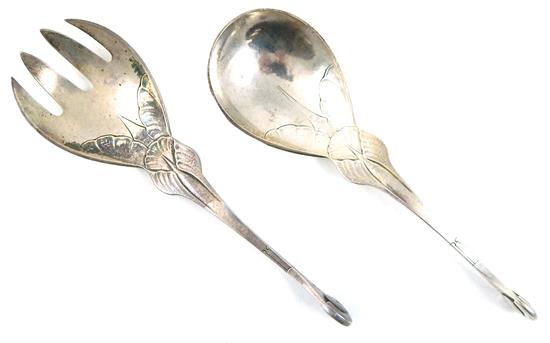 Appraisal: SILVER Georg Jensen sterling silver fork and spoon salad set