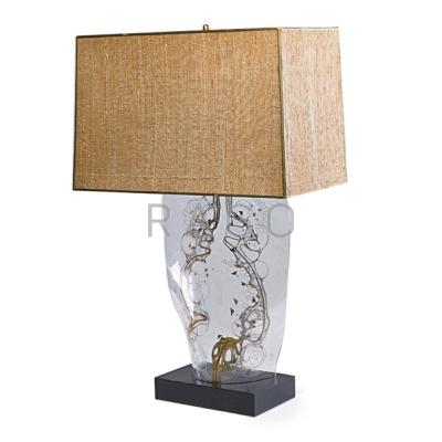 Appraisal: ZAHARA SCHATZ - Table lamp USA s Acrylic brass copper