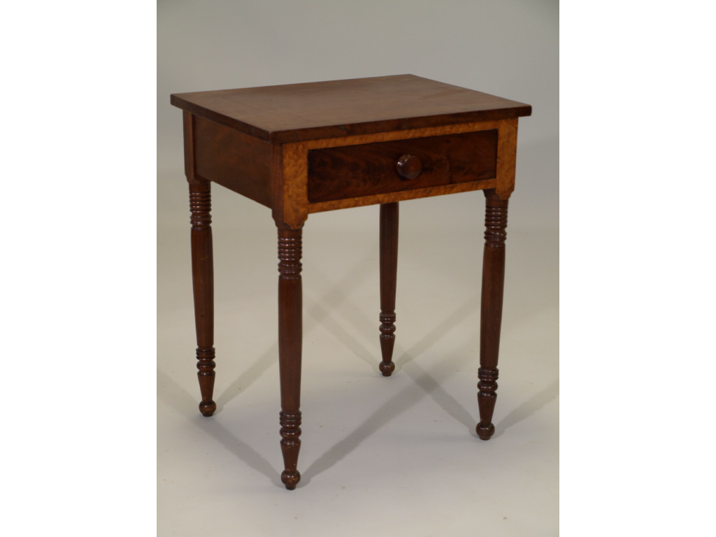 Appraisal: Sheraton One Drawer Stand Mid-Atlantic c cherry with mahogany veneered