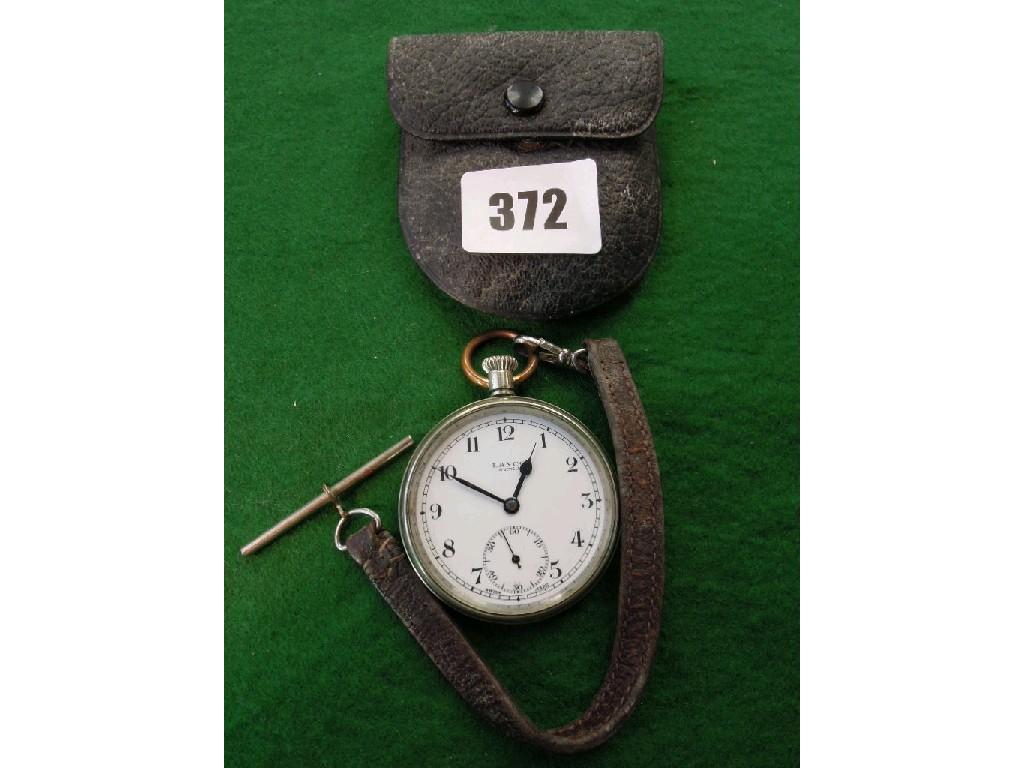 Appraisal: A Lanco gents pocket watch plated case with leather pouch